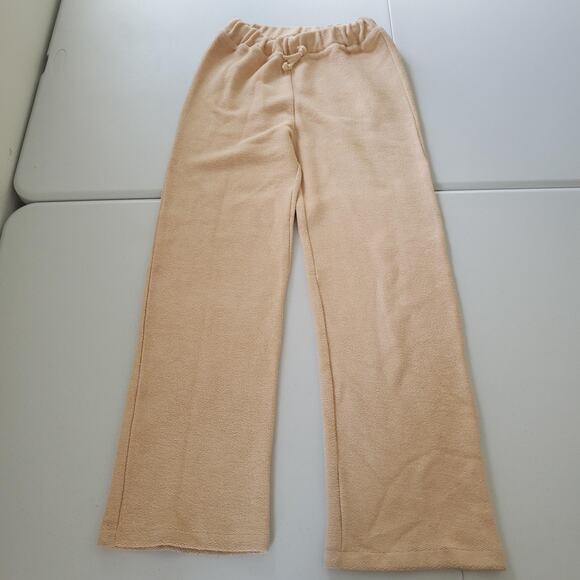 Baserange Pants Womens Small Beige Organic Cotton Knit Lounge Drawstring Pull On - Picture 1 of 16